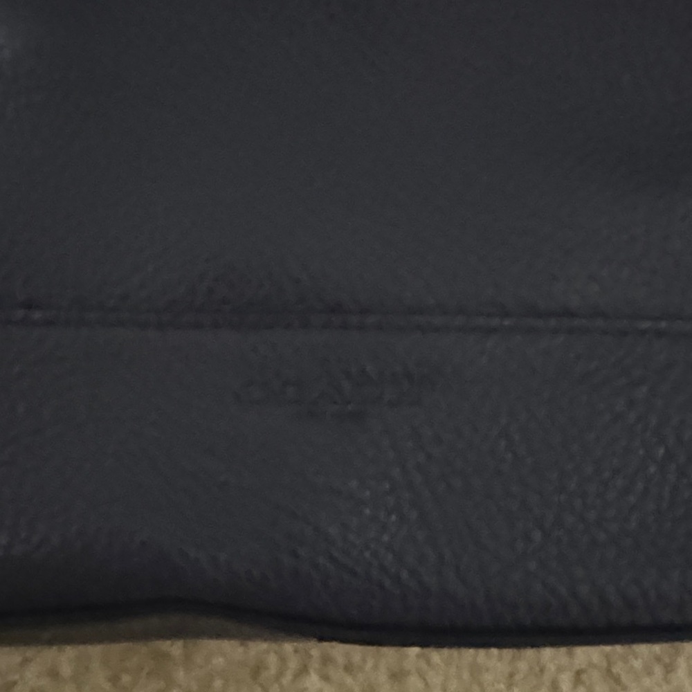 Coach Navy Leather Tote Bag - Picture 4 of 9